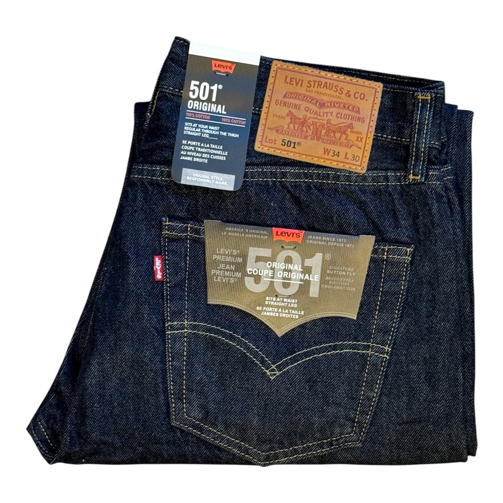 Levi's 501 Original (Dark Blue) Men's Regular Fit Jeans - Quid Mart
