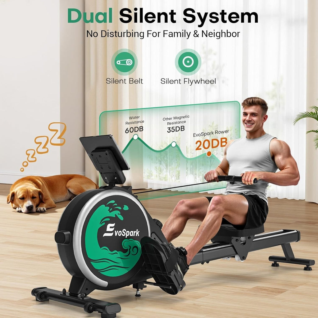 EvoSpark Magnetic Rowing Machine for Home Gym - Quid Mart