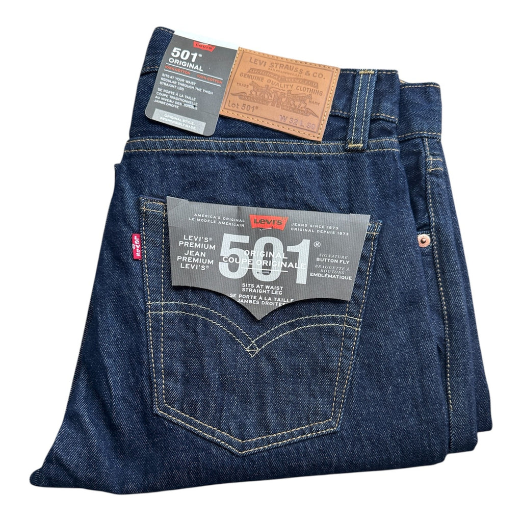 Levi's 501 (Rinse Wash Blue) Men's Regular Fit Jeans - Quid Mart