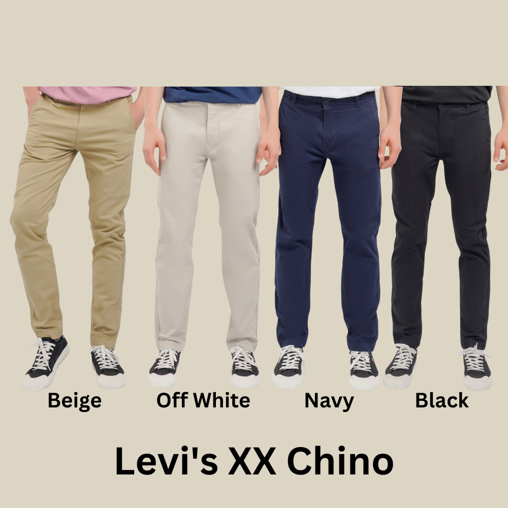 Levis Men's XX Chino Trousers Slim Taper Stretch Trouser Diff Colours - Quid Mart