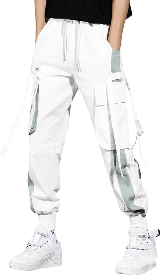 Men's Jogger Pants Techwear Hip Hop Harem Trousers Harajuku Hip Hop Trousers Streetwear Tactical Track Pants Men's Techwear Cyberpunk Tactical Cargo Trousers for Men