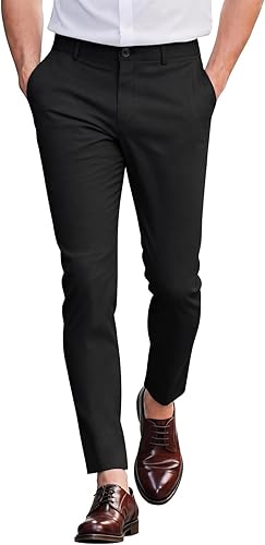 Chinos Trousers Men Slim Fit Stretch Smart Suit Pants for Men Formal Casual Slacks