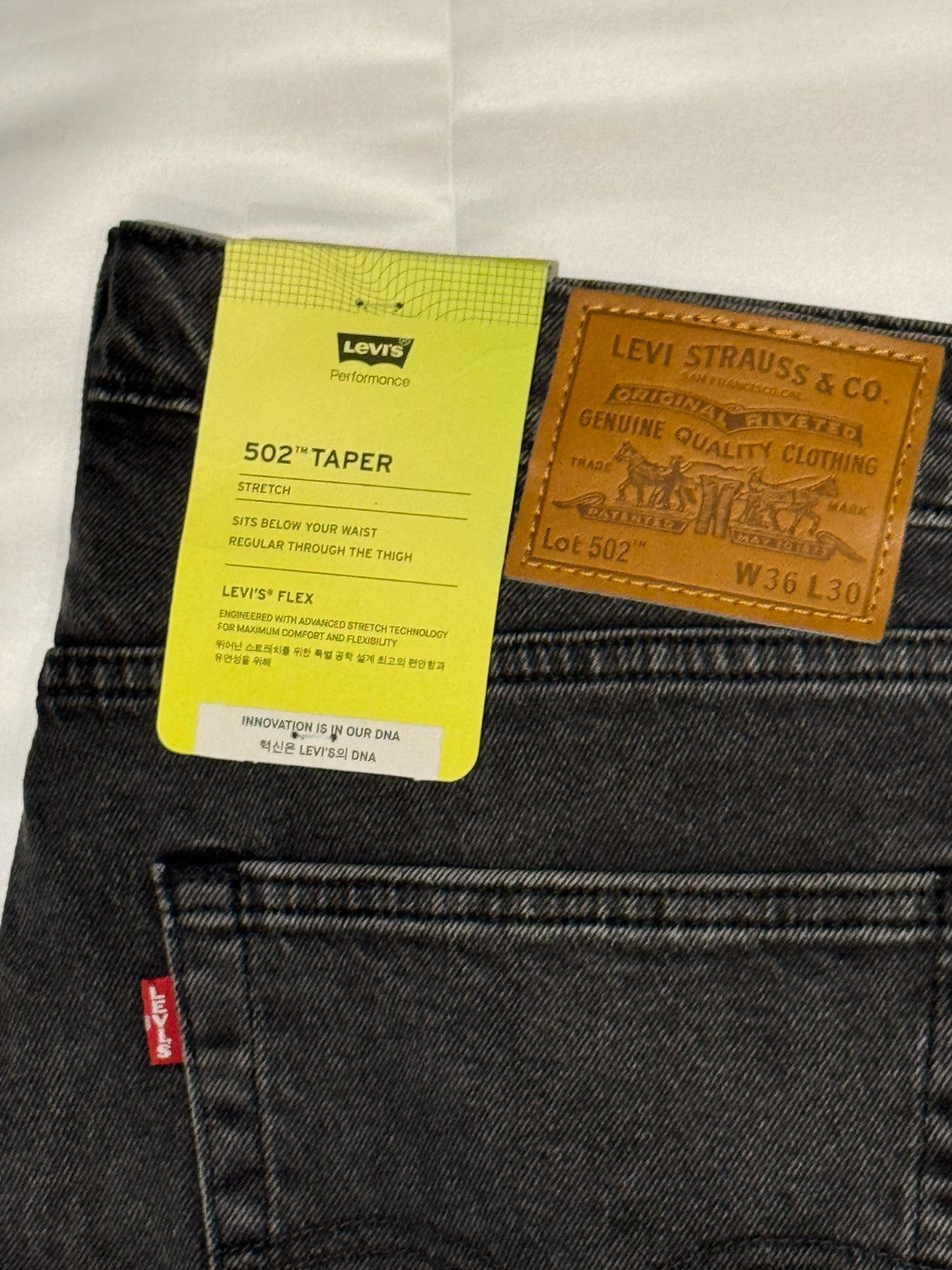 Levi's 502 Slim Fit Mens Stretchable Jeans (DULL BLACK) - Quid Mart