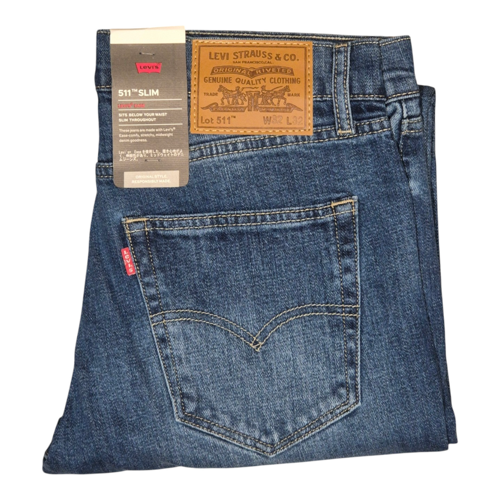 Levis Original 511 (BLUE Shades) Slim Fit Men's Stretchable Jeans (Copy) - Quid Mart