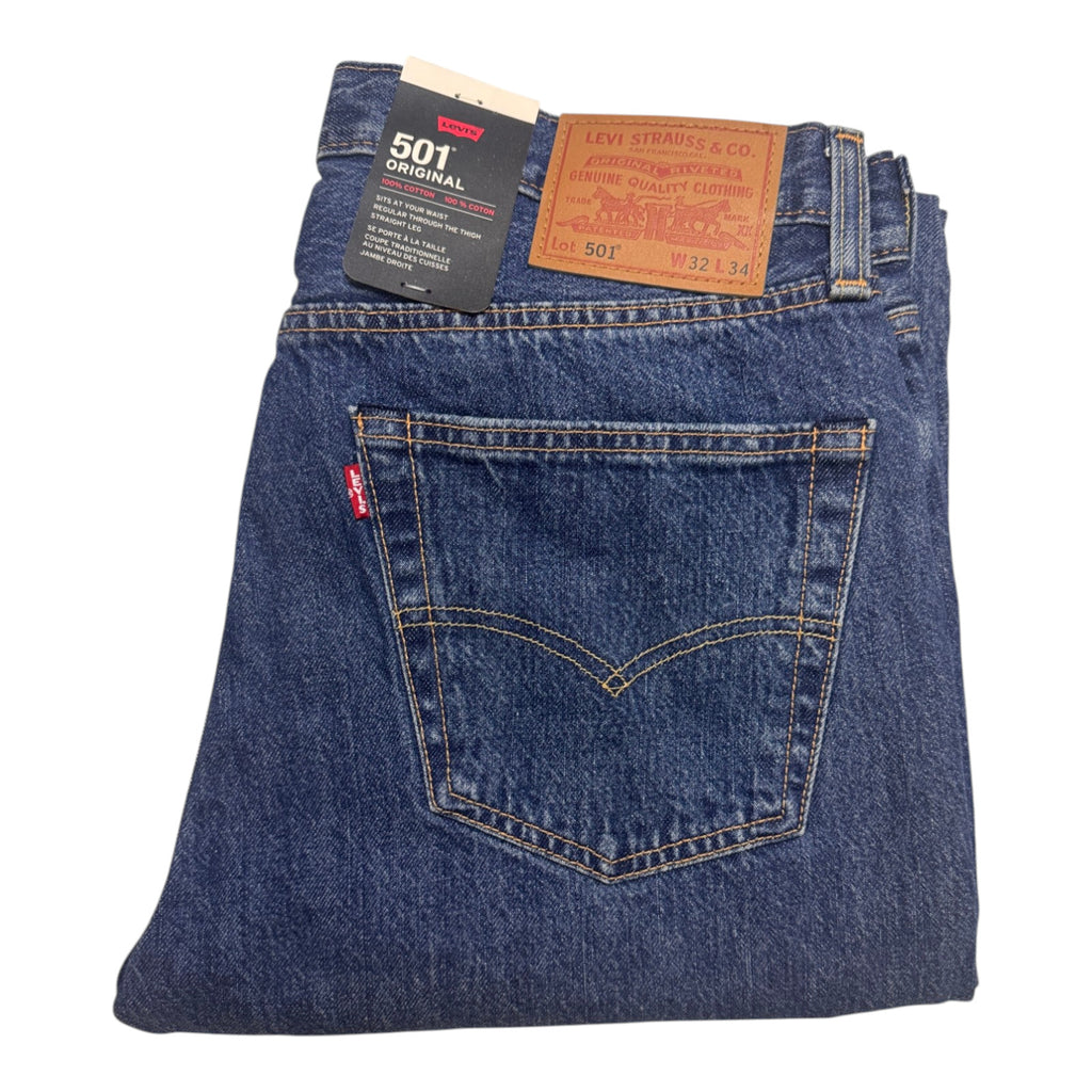 Levi’s 501 Blue Stonewash Men’s Jeans Medium Wash Straight Leg - Quid Mart