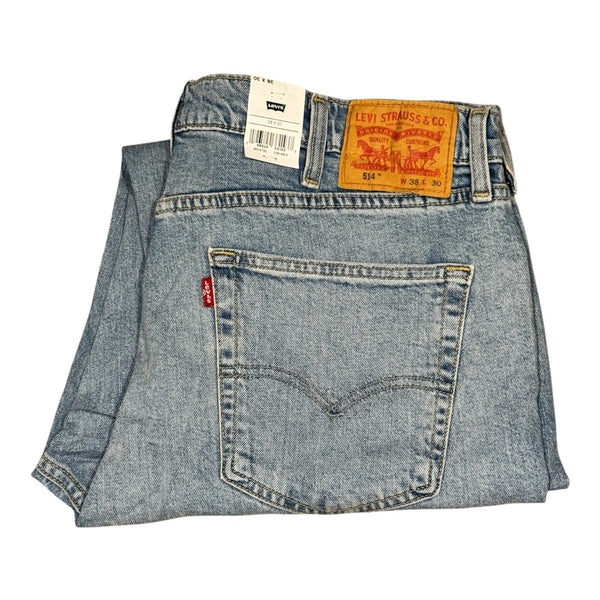 Levi's 514 Light Wash Blue Straight Fit Mens Strectchable Jeans - Quid Mart