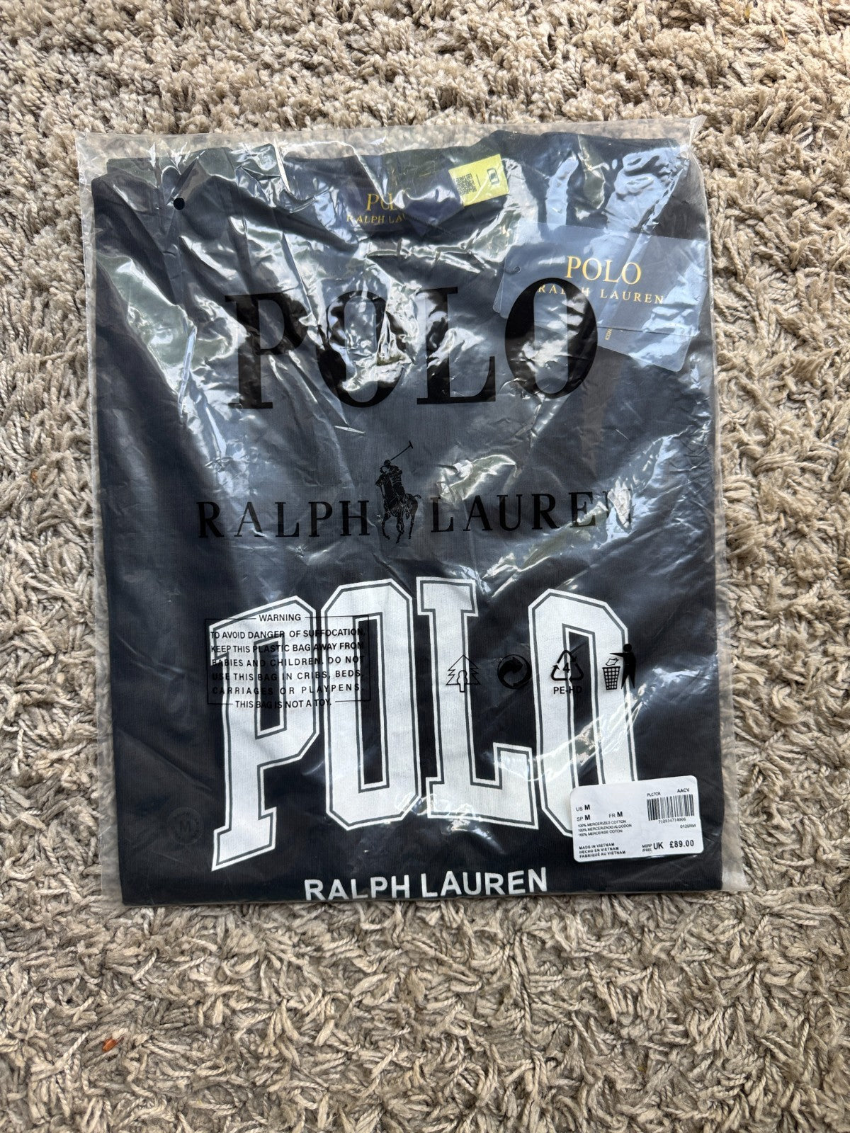 Black Polo Ralph Lauren Men’s Logo Crewneck Tee - Quid Mart