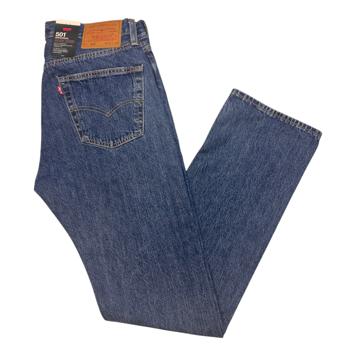 Levi’s 501 Blue Stonewash Men’s Jeans Medium Wash Straight Leg - Quid Mart