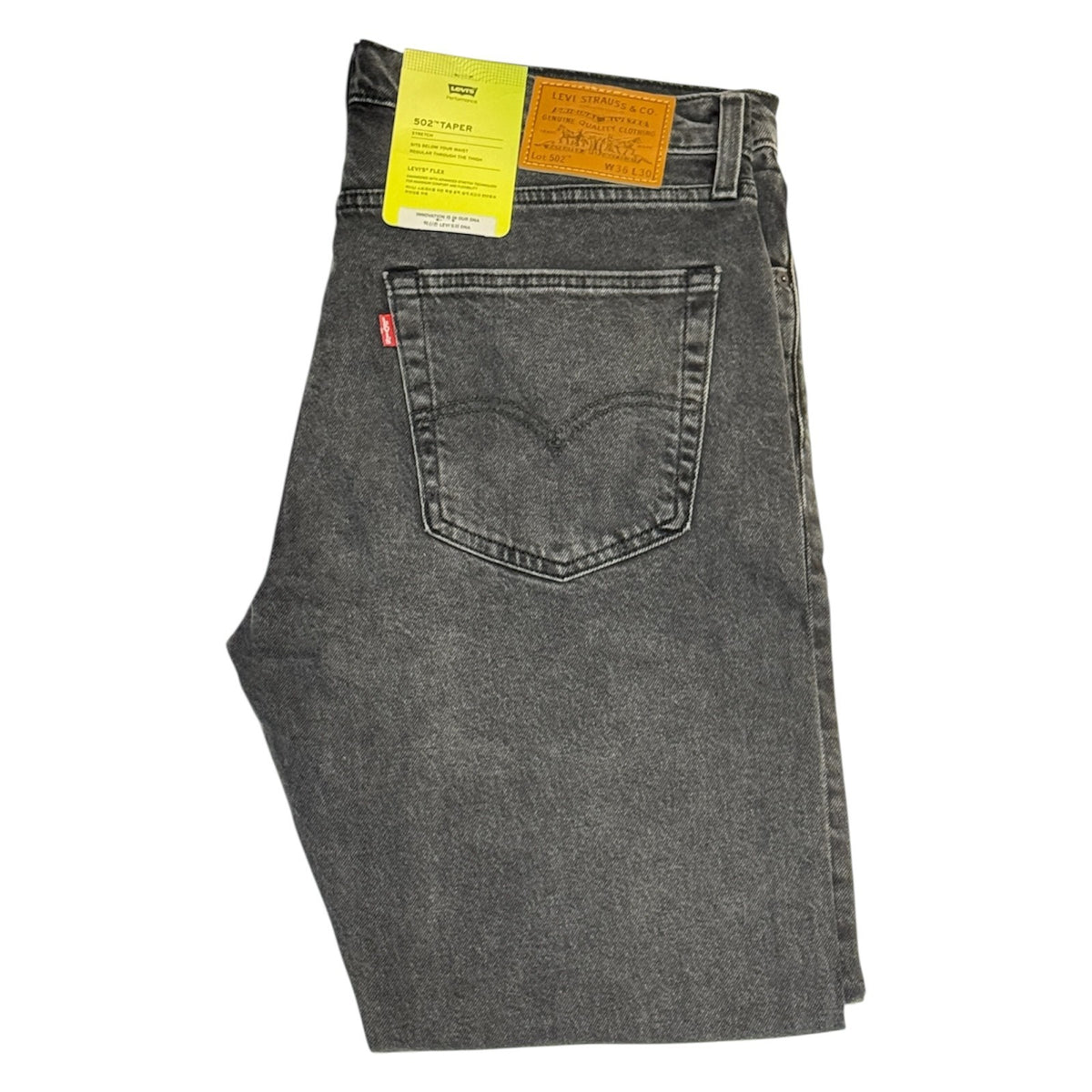 Levi's 502 Slim Fit Mens Stretchable Jeans (DULL BLACK) - Quid Mart