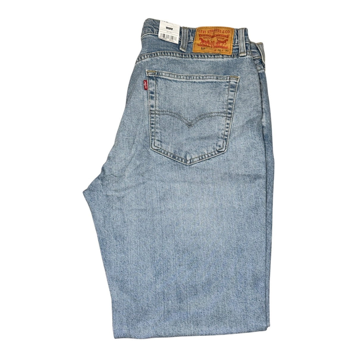 Levi's 514 Light Wash Blue Straight Fit Mens Strectchable Jeans - Quid Mart