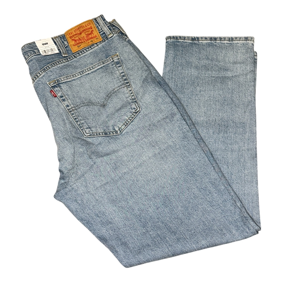 Levi's 514 Light Wash Blue Straight Fit Mens Strectchable Jeans - Quid Mart