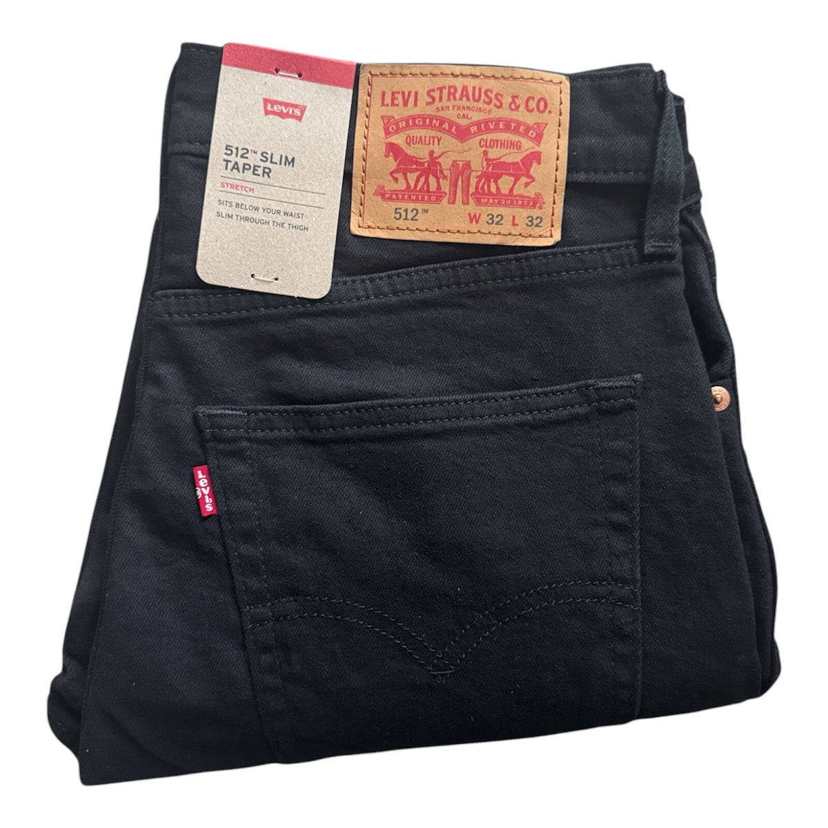 Levi's 512 Slim Taper (Black) Men's Stretchable Jeans all sizes - Quid Mart