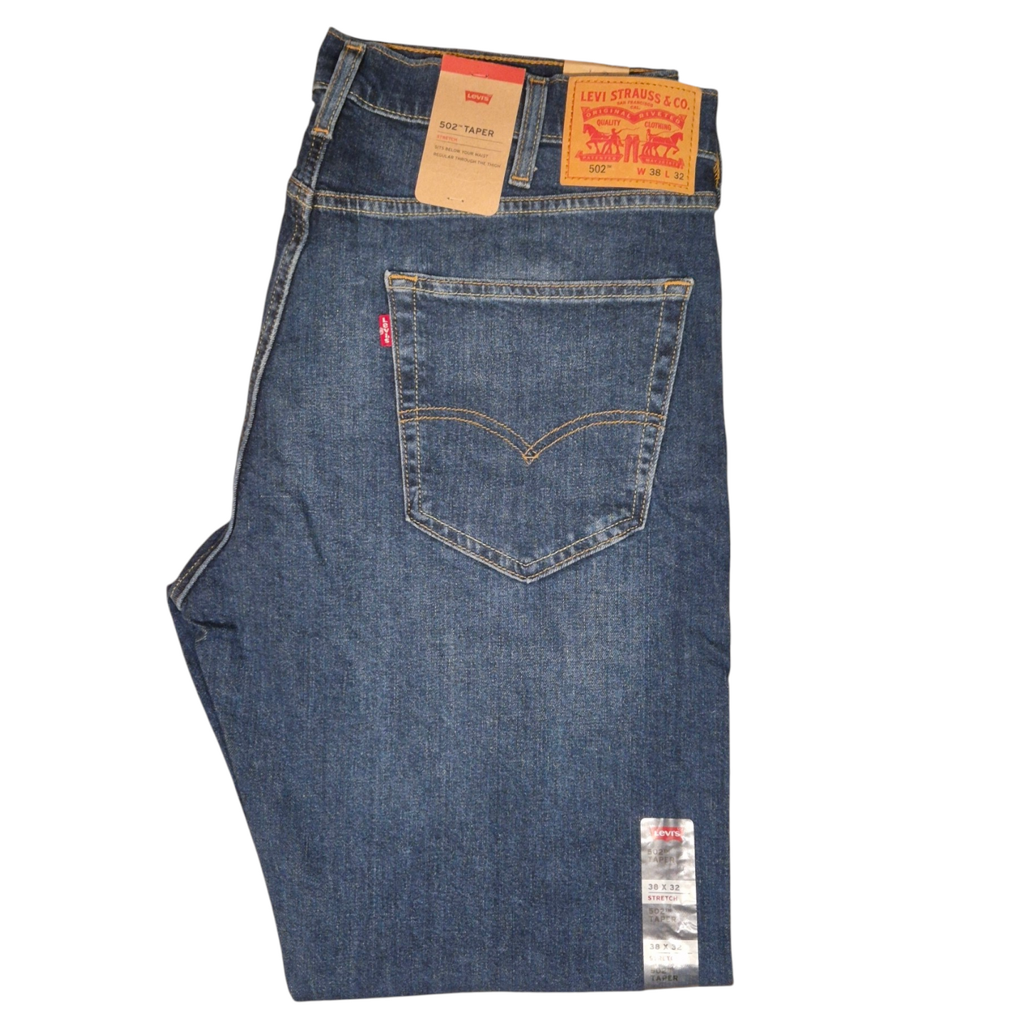Levi's 502 Slim Fit Mens Stretchable Jeans (BLUE / BLACK) - Quid Mart