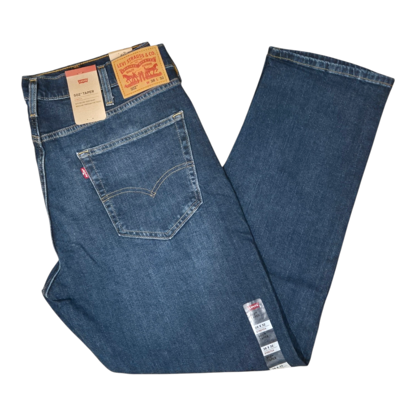 Levi's 502 Slim Fit Mens Stretchable Jeans (BLUE / BLACK) - Quid Mart