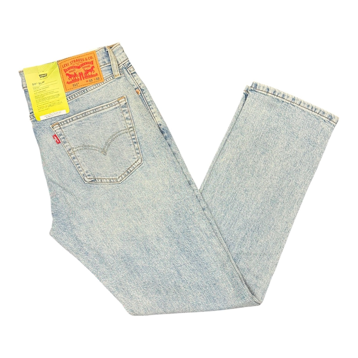 Levi’s 511 Slim Fit Men’s Jeans Medium Wash Stretch Raw Hem Denim - Quid Mart