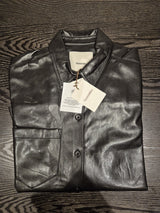 Nanushka Ileka OKOBER Black Alt-Leather Shirt | Size M | RRP £465 | Vegan - Quid Mart