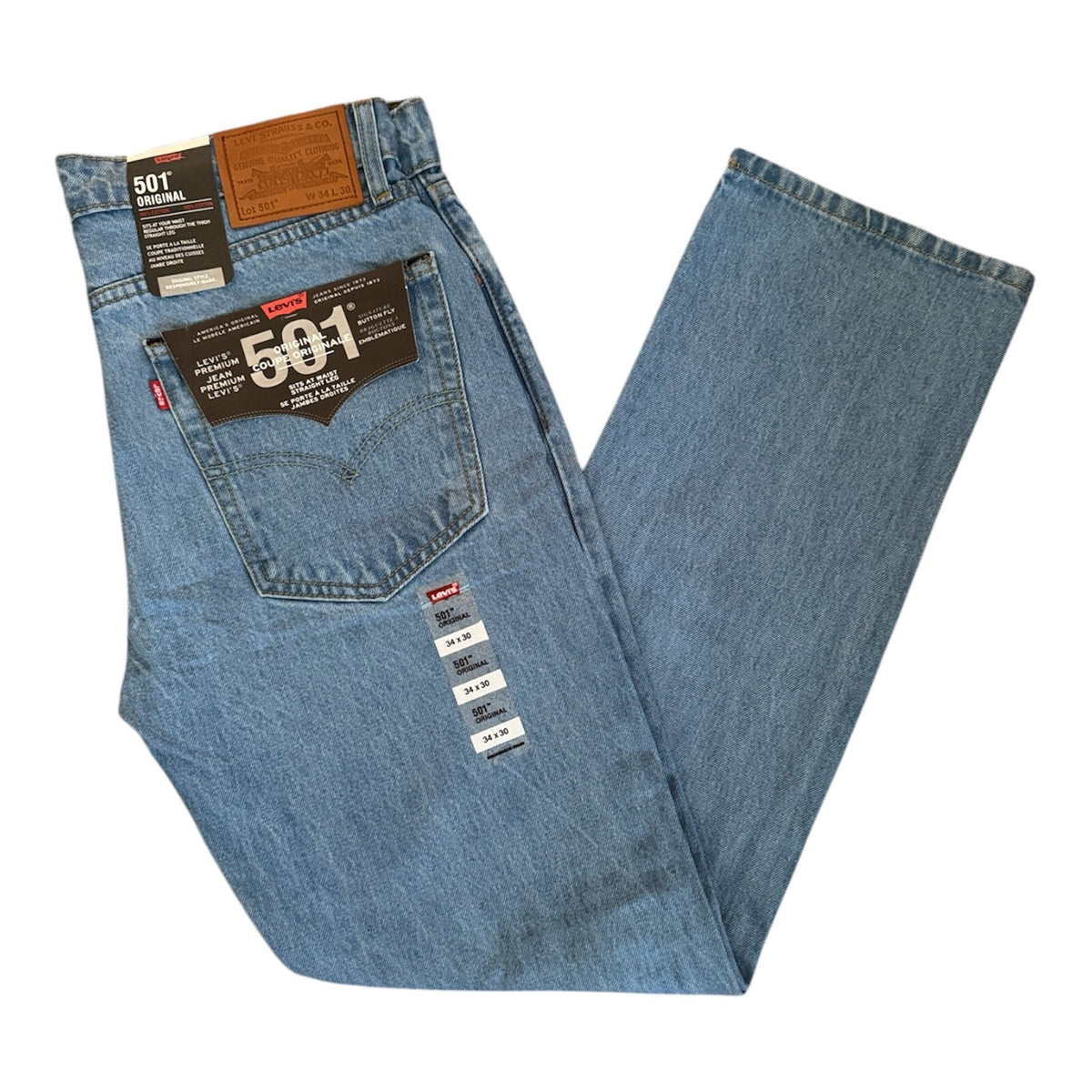 Levi's 501 (Light Blue) Original Men's Regular Fit Jeans - Quid Mart