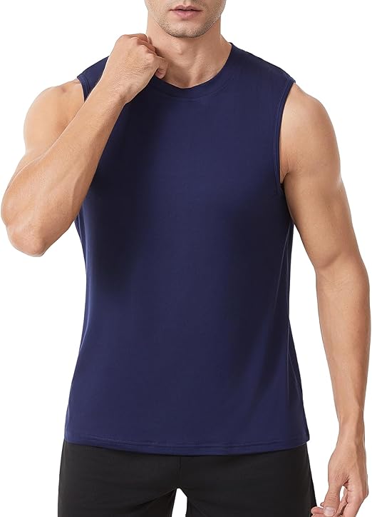 Men's Gym Tank Tops Workout Sleeveless Running Vest Athletic Muscle Training Bodybuilding Shirts