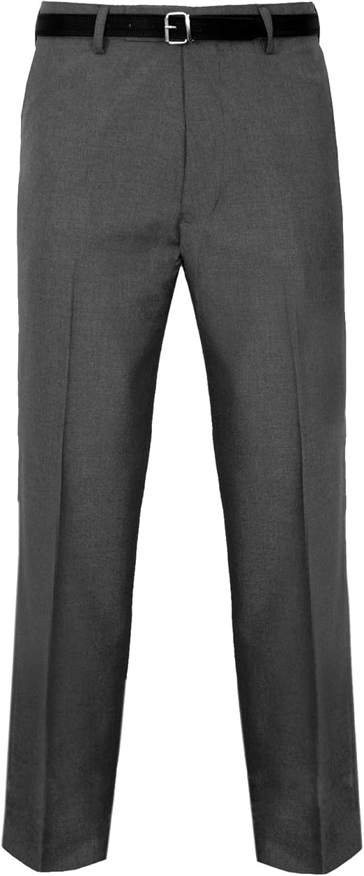 Men’s Formal Office Trousers – Men Smart Dress Pants with Pockets, Flat Front, Straight Leg, Workwear Business Slacks, Easy Care Washable – Waist Sizes 30–50