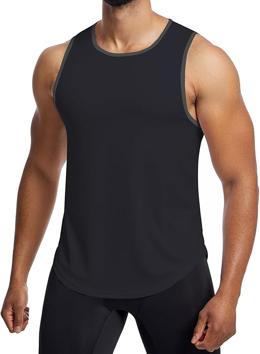 Men’s Mesh Workout Tank Tops Muscle Sleeveless Fitness Running Tee Shirts Summer Dry Fit Gym Training T-Shirt Athletic Moisture Wicking Clothes