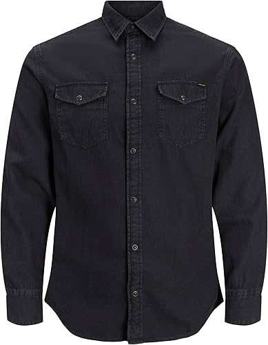Mens Long Sleeve Denim Shirt Top