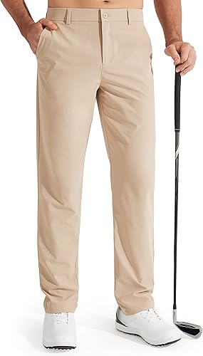 Men Slim Fit Chinos Pants Stretch Quick Dry Lightweight Casual Comfort Outdoor Tapered Golfing Pants with Pockets