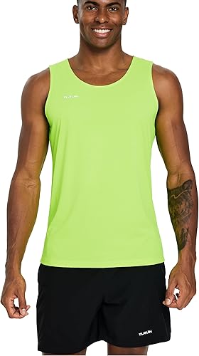 Men's Running Tank Top Ultra Lightweight Marathon Singlet Shirts Dry Fit Workout Sleeveless T-Shirts