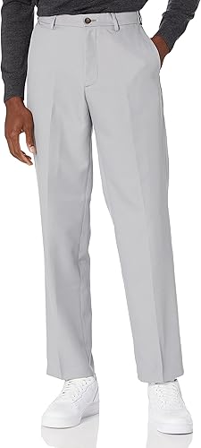 Men's Classic Fit Expandable-Waist Flat-Front Dress Suit Trousers