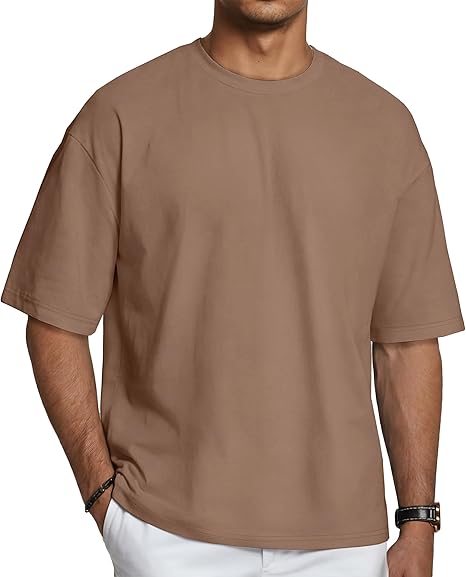 Men's Oversized Summer T-Shirt - Short Sleeve Casual Tee