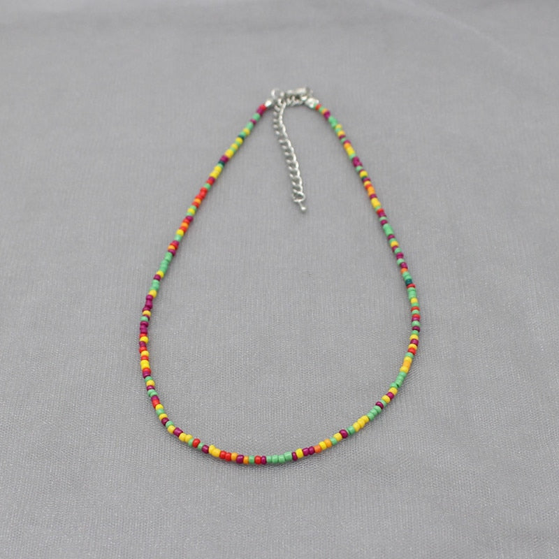 Simple Seed Beads Strand Choker Necklace Women String  Collar Charm Colorful Handmade Bohemia Collier Femme Jewelry Gift - Quid Mart