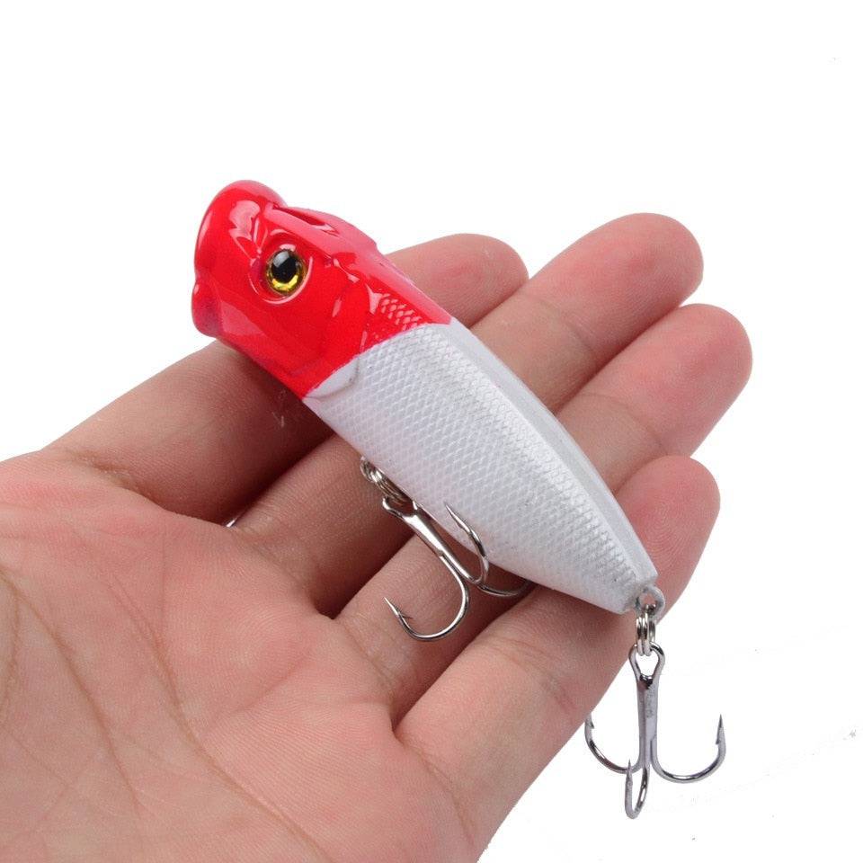 1pcs Fishing Lures Topwater Popper Bait 6.5cm 12g Hard Bait Artificial Wobblers Plastic Fishing Tackle with 6# Hooks - Quid Mart