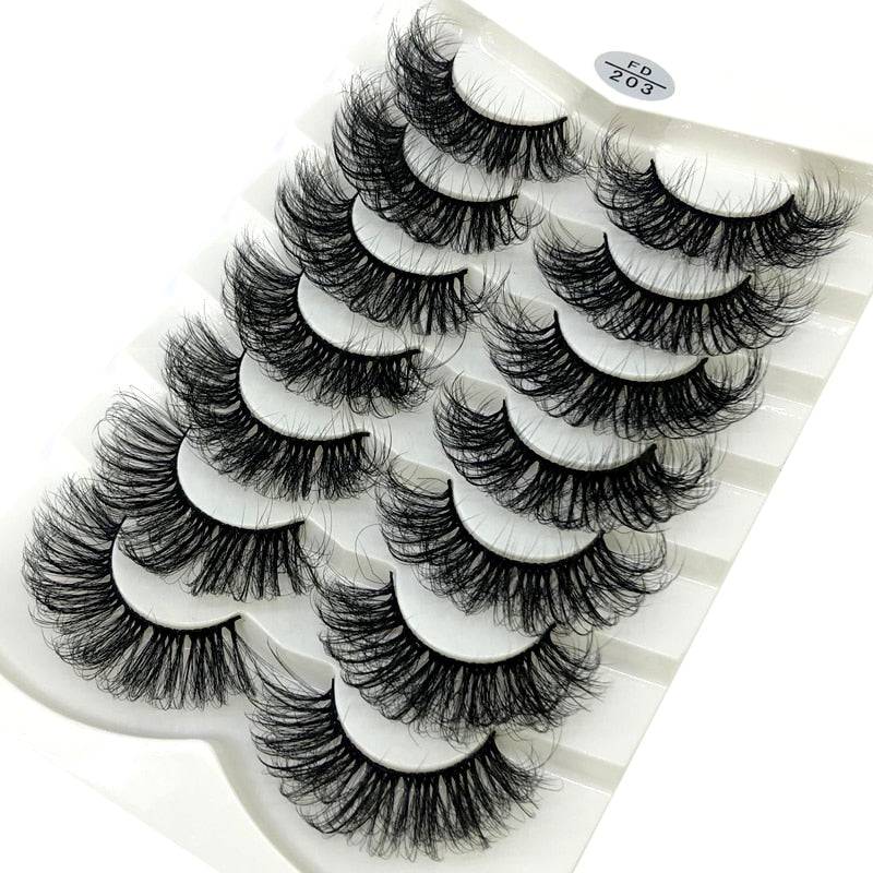 HBZGTLAD New 7/8 pairs 15-25mm natural 3D false eyelashes fake lashes makeup kit Mink Lashes extension mink eyelashes maquiagem - Quid Mart