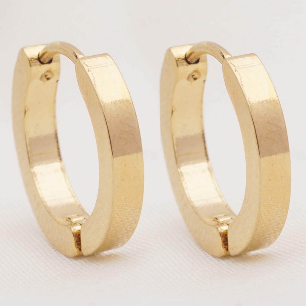 ESSFF 1Pair Stainless Steel Circle Hoop Earrings for Women and Men Gold Color Fashion Jewelry Wholesale - Quid Mart