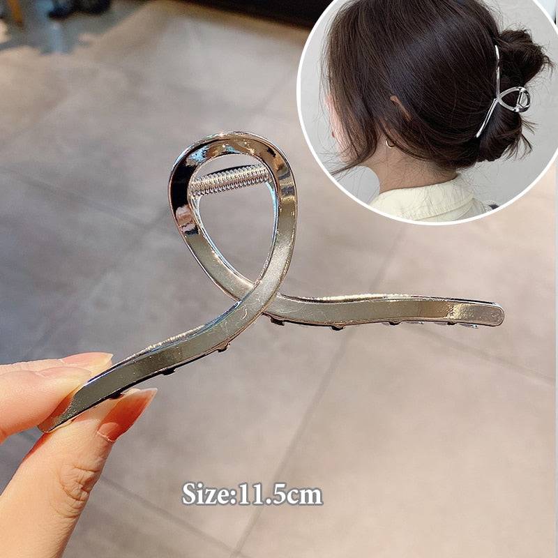 New Fashion Hair Claw Barrettes - Metal Geometric Design - Quid Mart