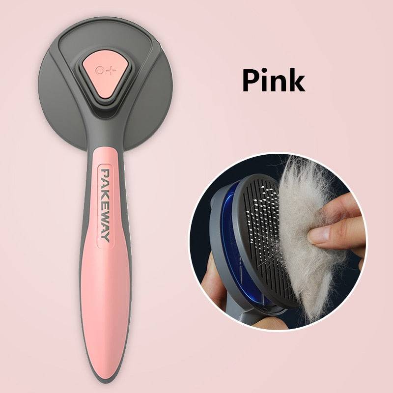 Kimpets Cat Comb Dog Hair Remover Brush Pet Grooming Slicker Needle Comb Removes Tangled Self Cleaning Pet Supplies Accessories - Quid Mart