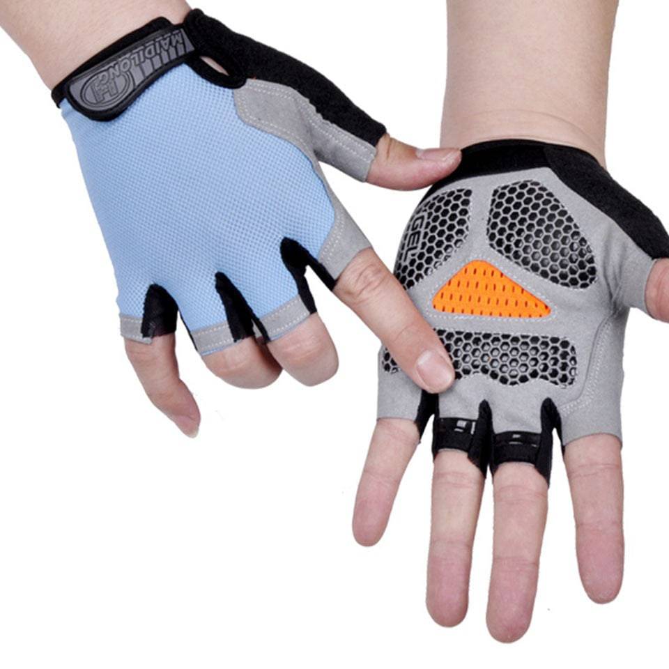 HOT Cycling Anti-slip Anti-sweat Men Women Half Finger Gloves Breathable Anti-shock Sports Gloves Bike Bicycle Glove - Quid Mart