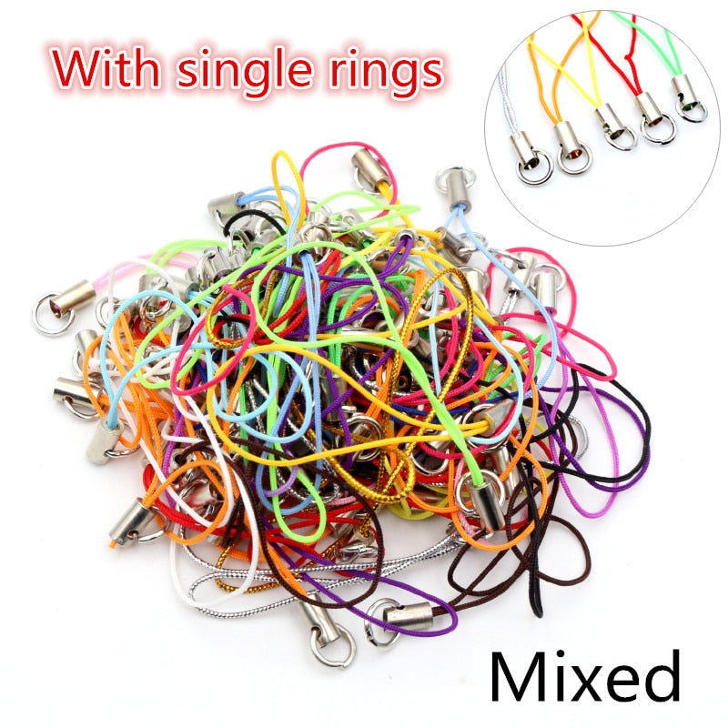 100pcs Lanyard Lariat Strap Cords Lobster Clasp Rope Keychains Hooks Mobile Set Charms Keyring Bag Accessories Key Ring - Quid Mart