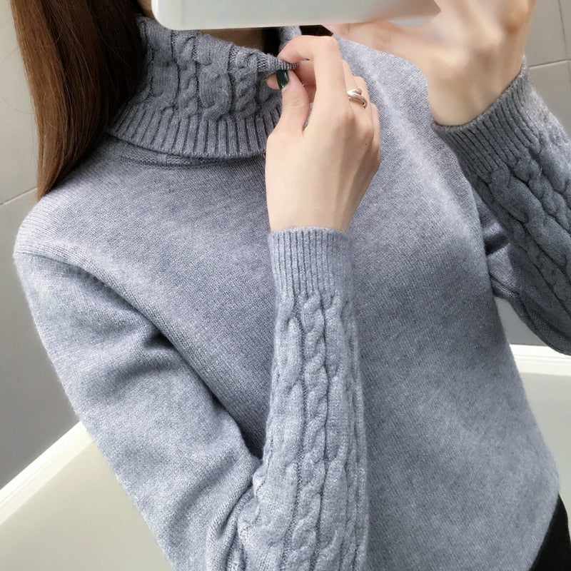 2023 Women's Turtleneck Sweater: Autumn-Winter, Khaki - Quid Mart