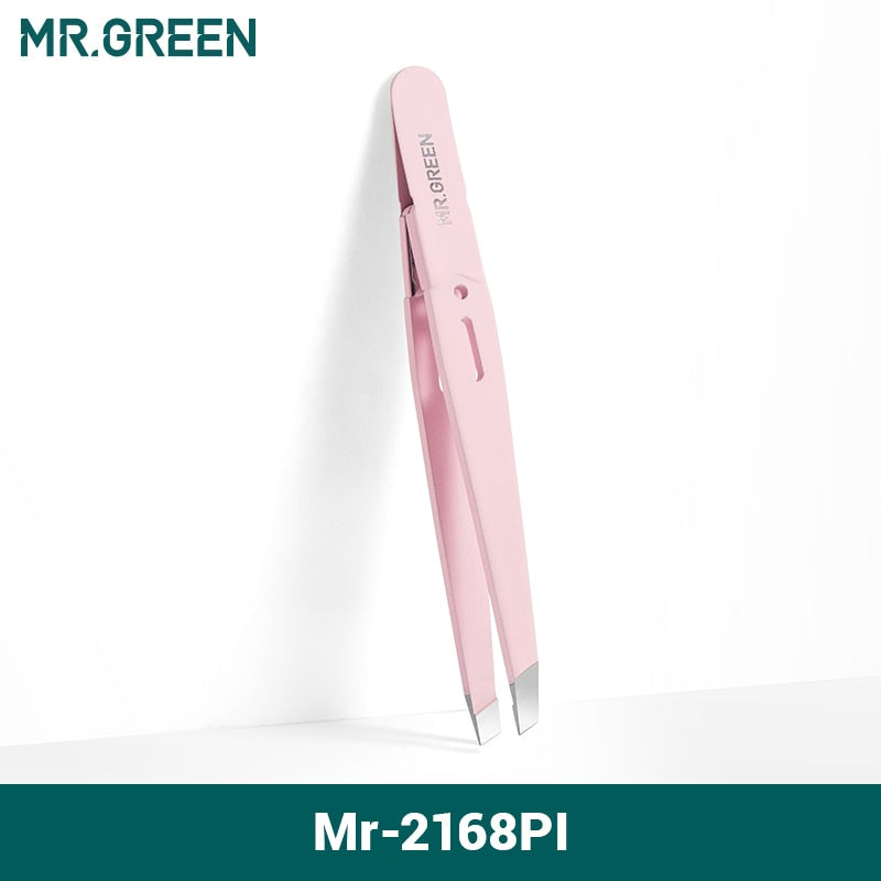 MR.GREEN  Eyebrow Tweezer Colorful Hair Beauty Fine Hairs Puller Stainless Steel Slanted Eye Brow Clips Removal Makeup Tools - Quid Mart