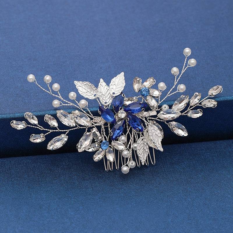Silver Pearl Crystal Wedding Hair Combs: Bridal Accessories & Ornaments - Quid Mart