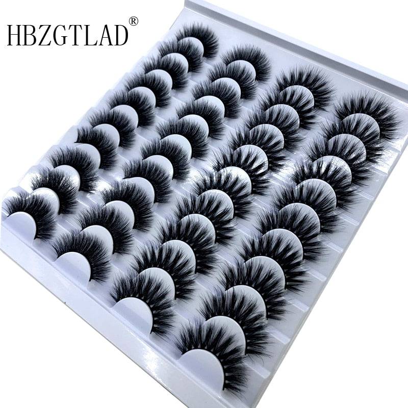 NEW 2-20 pairs 8-25mm fake Eyelashes 100% Mink Eyelashes Mink Lashes Natural Dramatic Volume Eyelashes Extension False Eyelashes - Quid Mart