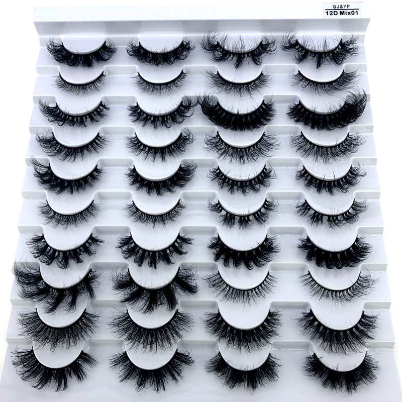 New 20 pairs natural false eyelashes fake lashes long makeup 3d mink eyelashes eyelash extension mink eyelashes for beauty - Quid Mart