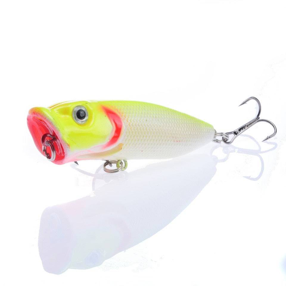 1pcs Fishing Lures Topwater Popper Bait 6.5cm 12g Hard Bait Artificial Wobblers Plastic Fishing Tackle with 6# Hooks - Quid Mart