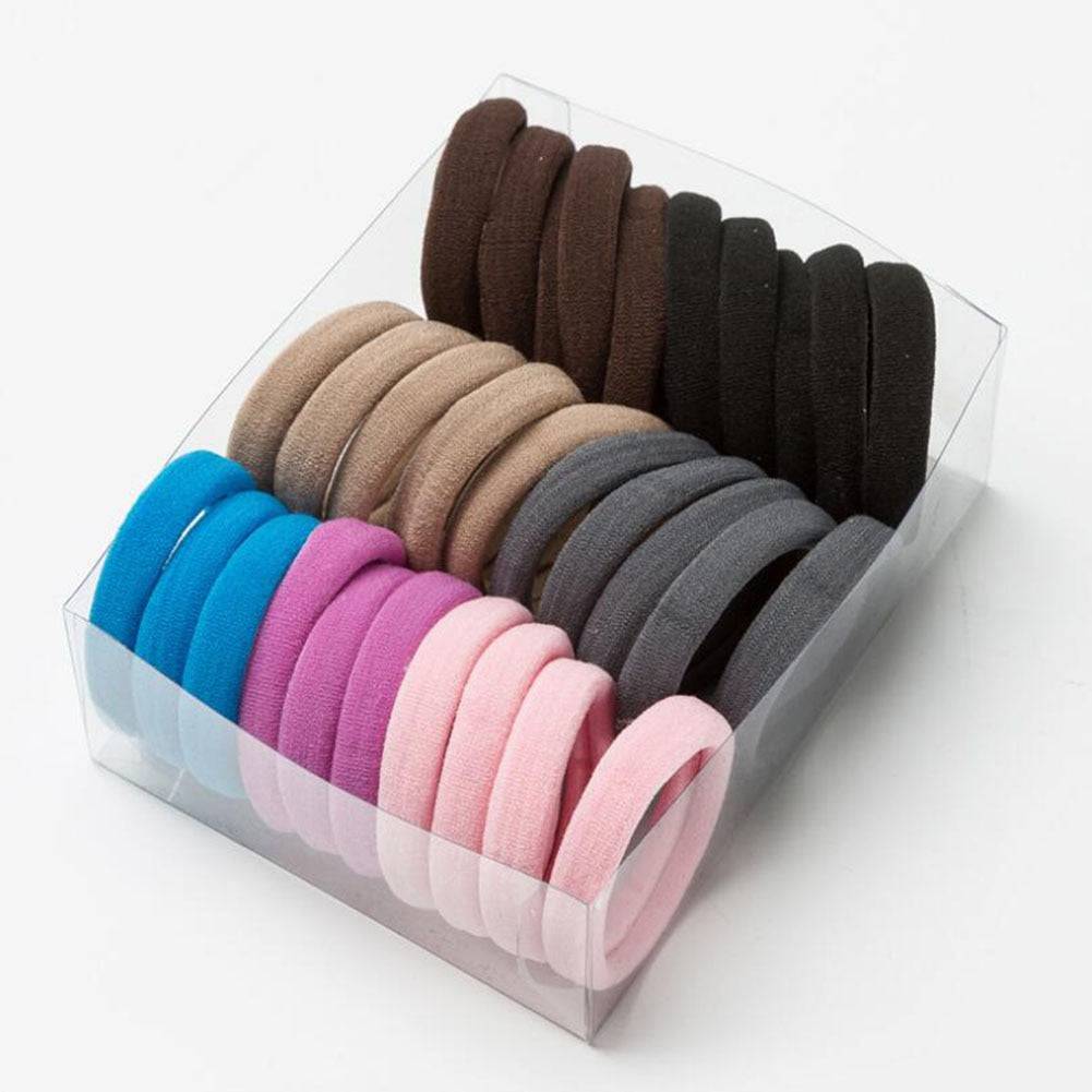 30PCS Women Girls 4CM Colorful Elastic Hair Bands - Ponytail Holder Scrunchies - Quid Mart