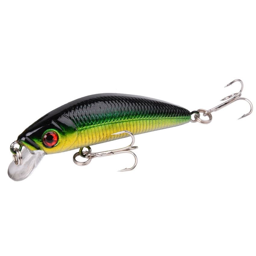 Aorace Minnow Fishing Lure 70mm 8g 3D Eyes Crankbait wobbler Artificial Plastic Hard Bait Fishing Tackle - Quid Mart