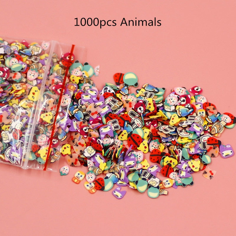 1000Pcs Mixed Animal Fruit Nail Art Resin Cake Heart UV Resin Epoxy Mold Filler For Diy Jewelry Making Tools - Quid Mart