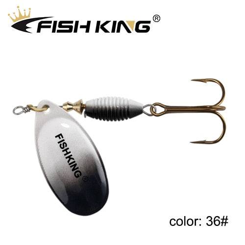 FISH KING New Metal Fishing Lure 4g 4.8g 7g 10g 14g Spinner Bait High Quality Hard Baits Treble Hook Fishing Tackle For Pike - Quid Mart
