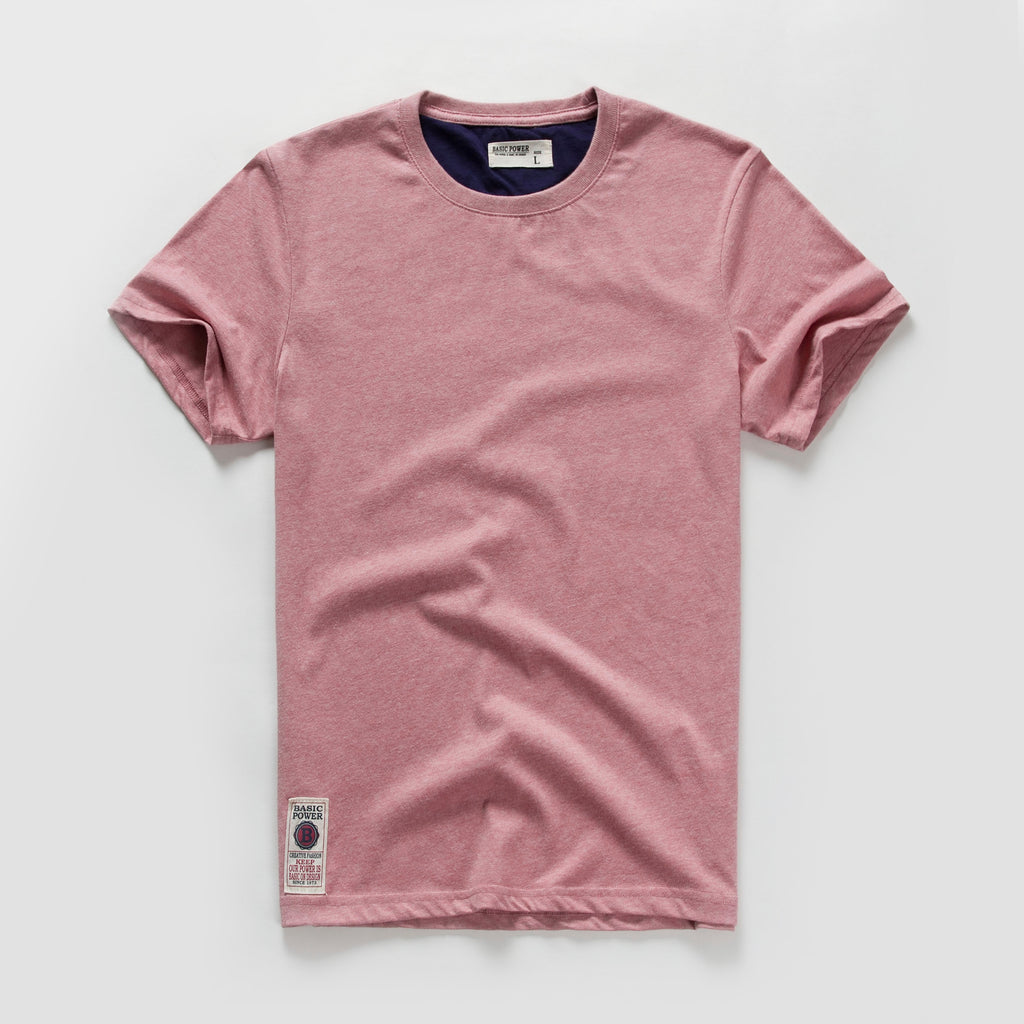 Men's Cotton Solid Color Tee: Casual O-neck, High Quality Top - Quid Mart