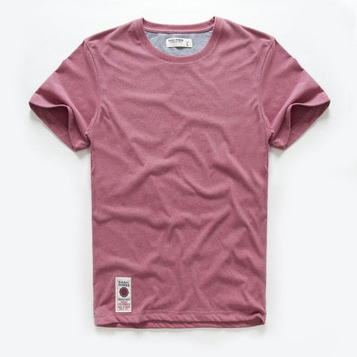 Men's Cotton Solid Color Tee: Casual O-neck, High Quality Top - Quid Mart