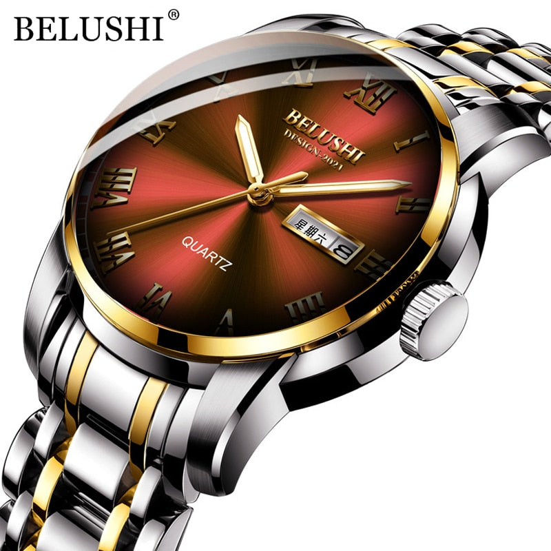 BELUSHI Luxury Men's Quartz Watch - Stainless Steel, Waterproof - Quid Mart